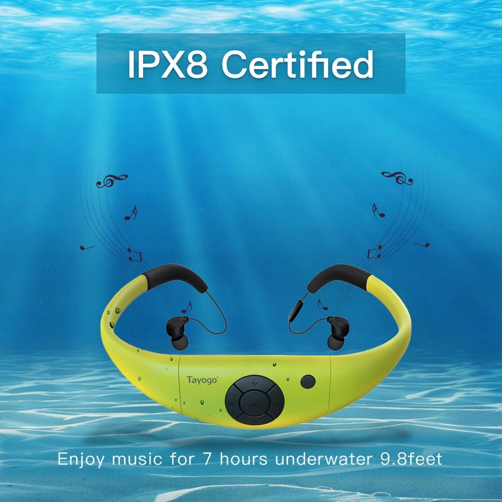 Tayogo MP8 Waterproof Bluetooth Swim Headphones