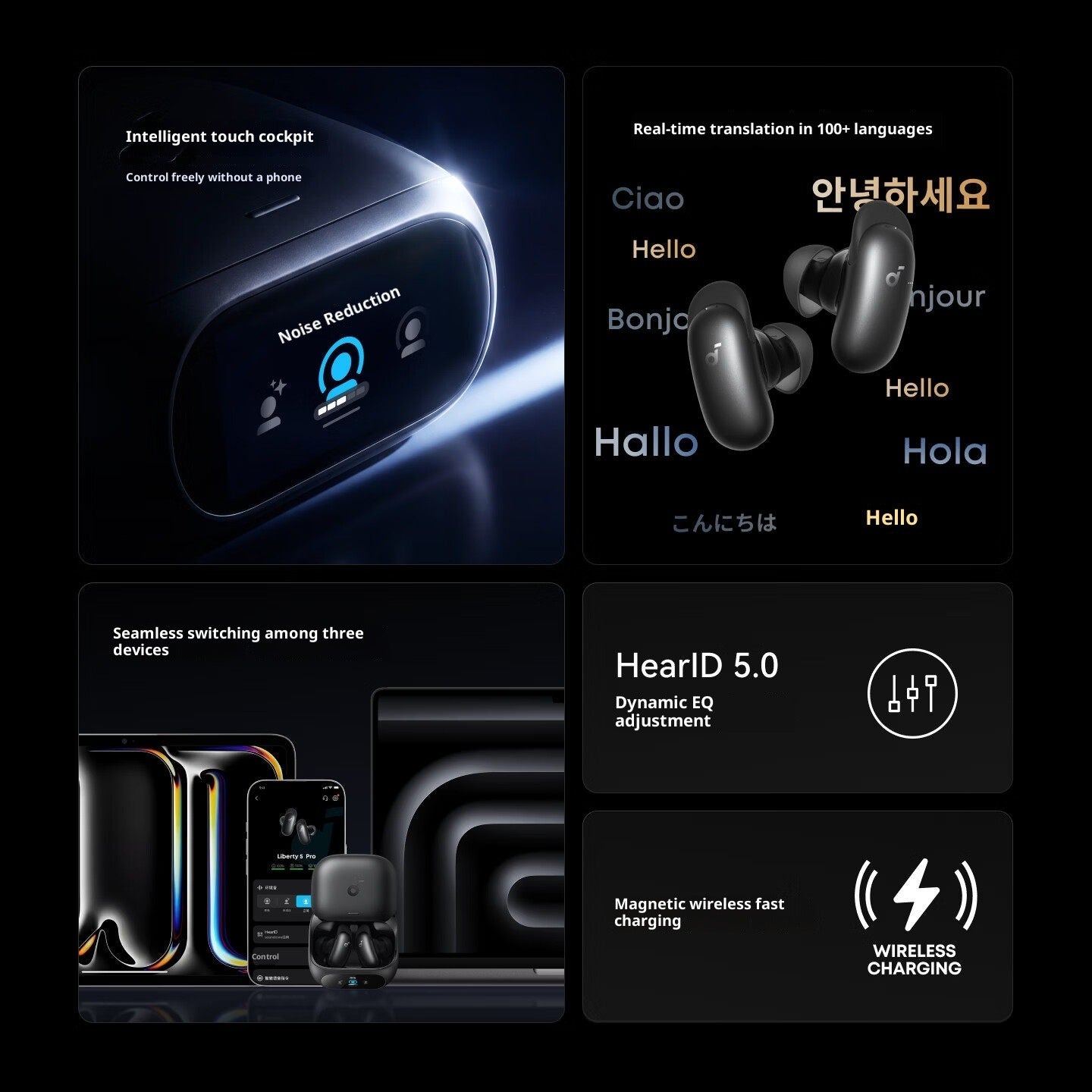 AI Noise-Canceling Bluetooth Headphones